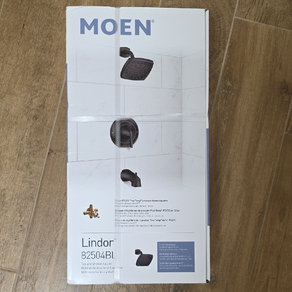 Moen Lindor Matte Black Shower Faucet Set
